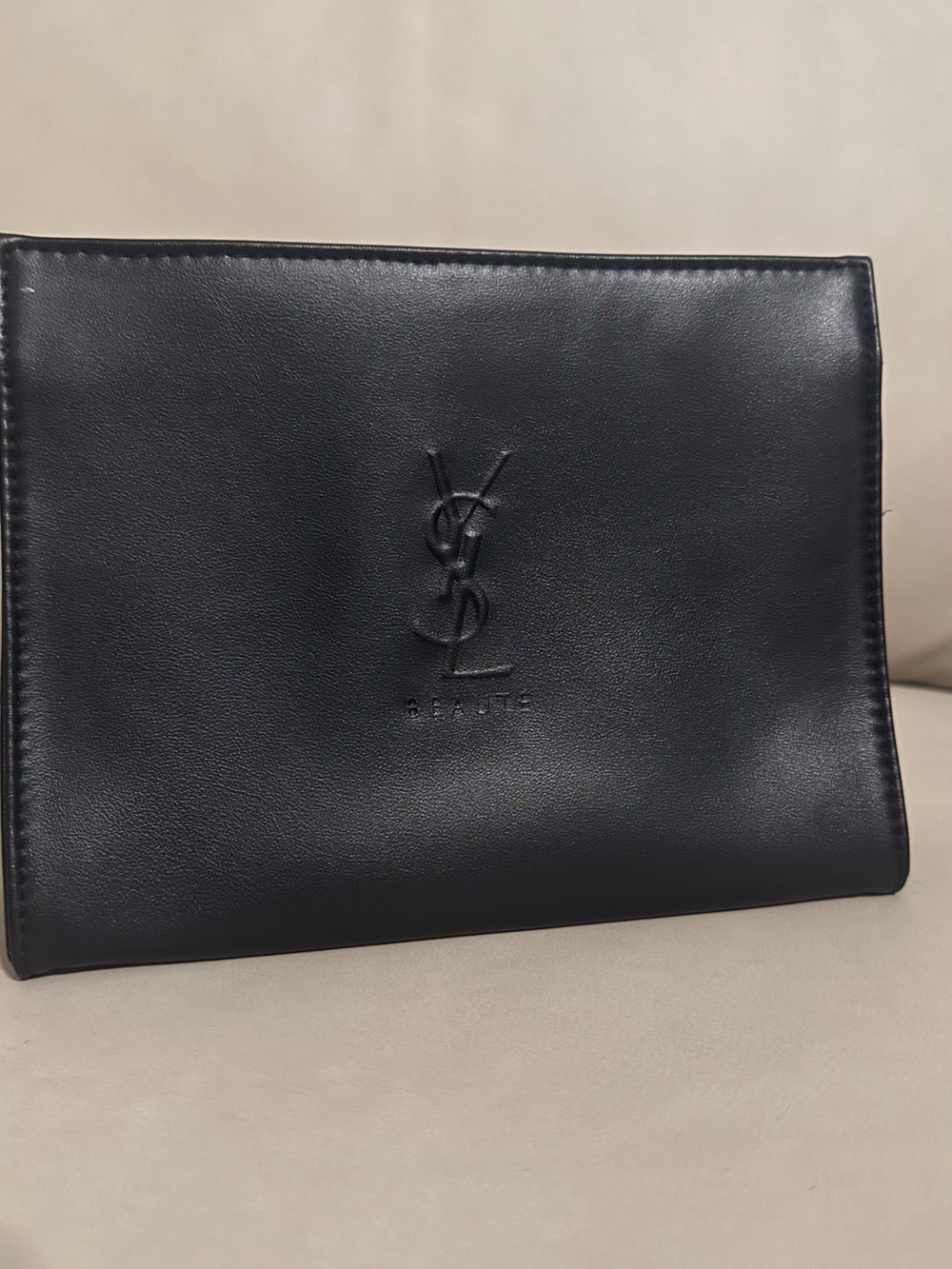 Yves Saint Laurent Black Leather Men’s Wallet Clutch with Embossed YSL